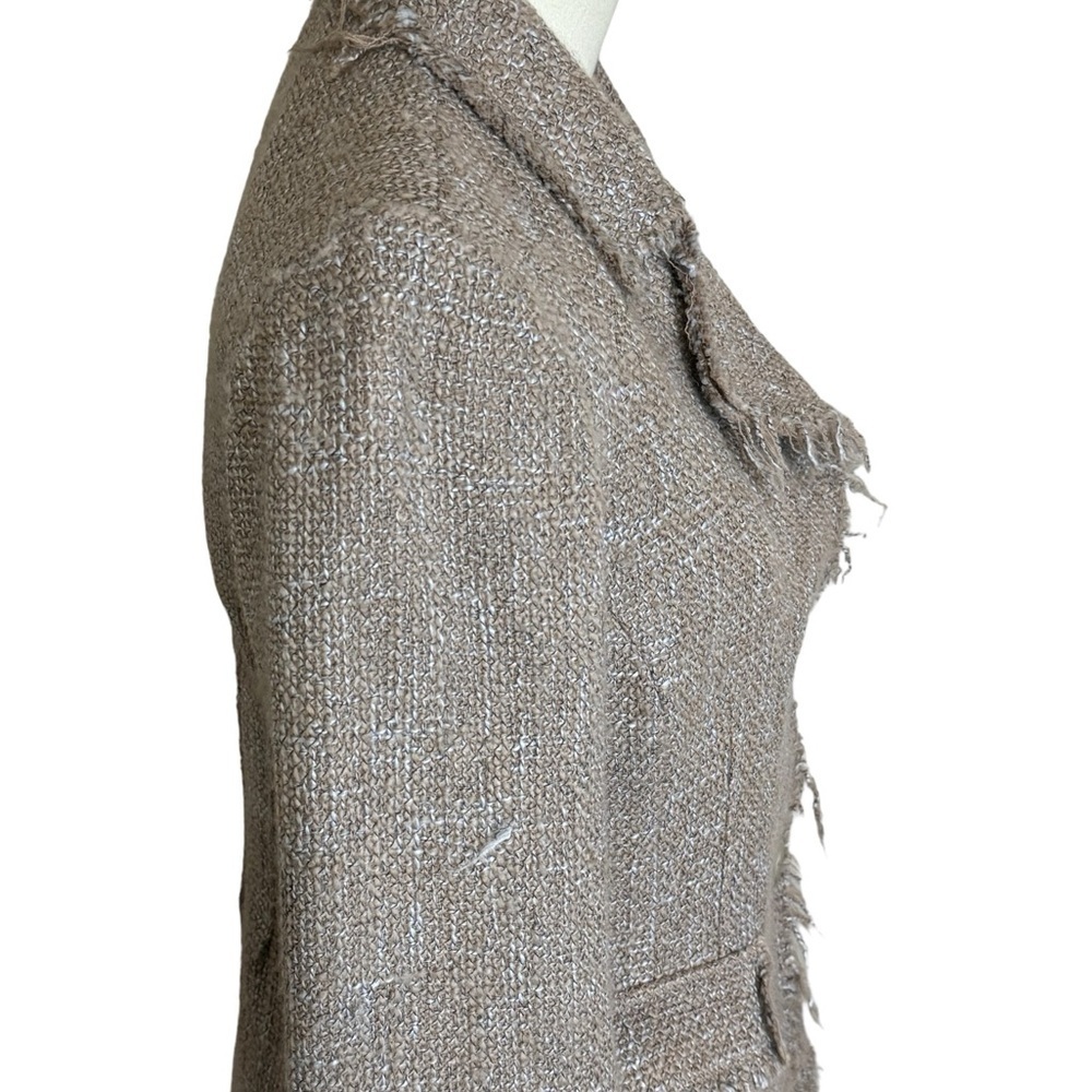 IRENE VAN RYB Dusty Pink Blue Blazer size 38 Small‎ S Buttons Jacket Frayed Work - Picture 3 of 7